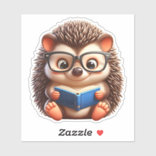 Cute Chibi Reading Hedgehog