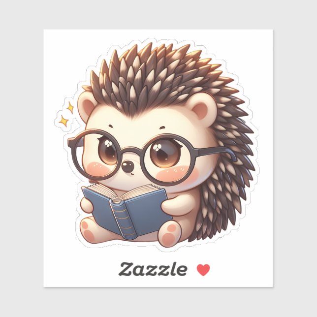 Cute Chibi Reading Hedgehog (Sheet)