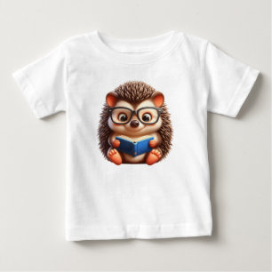 Cute Chibi Reading Hedgehog Baby T-Shirt