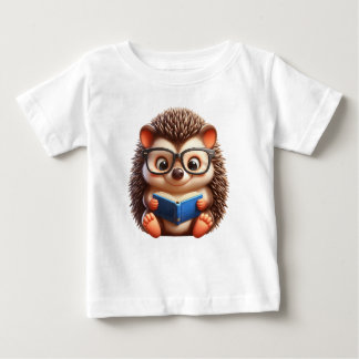 Cute Chibi Reading Hedgehog Baby T-Shirt