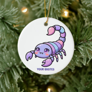 Cute Chibi Scorpio Zodiac Ceramic Ornament