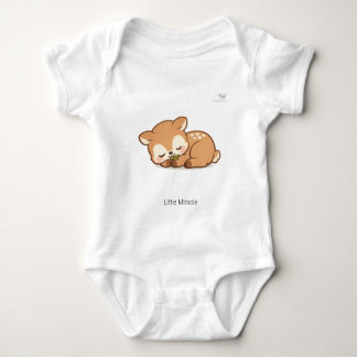 Cute Chibi Sleeping Fawn Deer Personalised Baby Bo Bodysuit