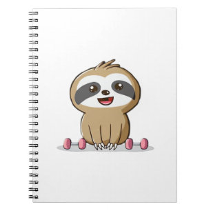 Cute Chibi Sloth Workout � Funny Kawaii Gym Animal Notebook