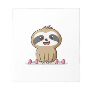 Cute Chibi Sloth Workout � Funny Kawaii Gym Animal Notepad