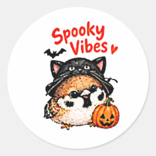 Cute Chibi Sparrow Bird Halloween Classic Round Sticker