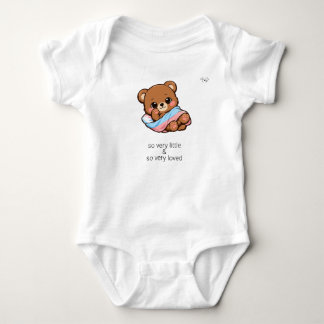 Cute Chibi Teddy Bear So Very Loved Baby Bodysuit