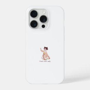 Cute Chibi Traditional Anime Girl Good Vibes Only  iPhone 15 Pro Case