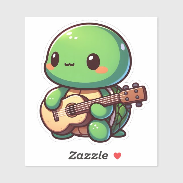Cute Chibi Turtle Playing Guitar (Sheet)