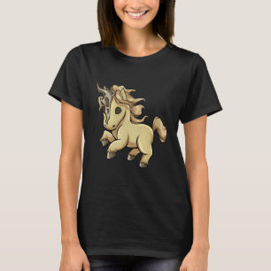 Cute Chibi Unicorn with metal Blade Horn T-Shirt