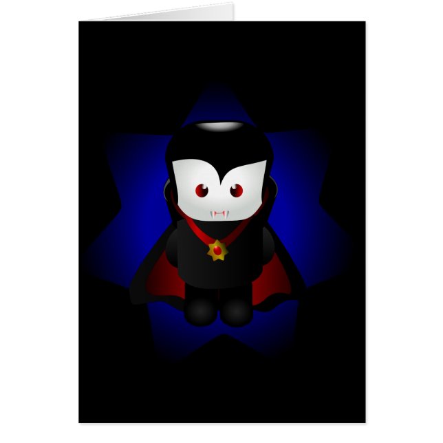 Cute Chibi Vampire Card - Dark Backgrounds (Front)