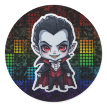 Cute Chibi Vampire Halloween Character Sticker