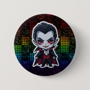 Cute Chibi Vampire Halloween Character Sticker 6 Cm Round Badge