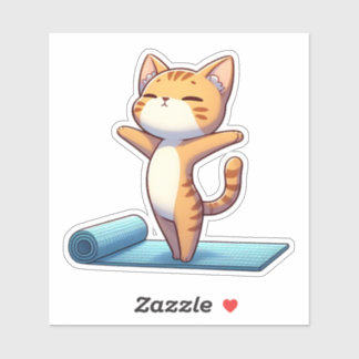 Cute Chibi Yoga Cat