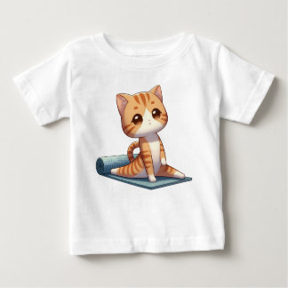 Cute Chibi Yoga Cat Baby T-Shirt