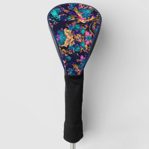 Cute chic abstract flowers background golf head cover