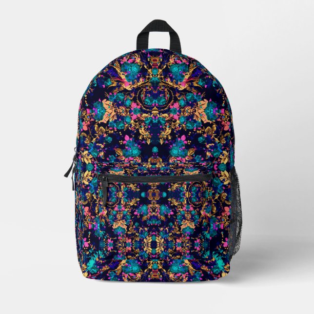 Cute chic abstract flowers background printed backpack (Front)