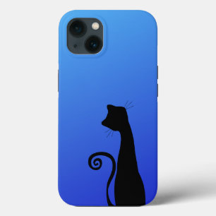 Cute Chic Black Cat Silhouette iPhone 13 Case