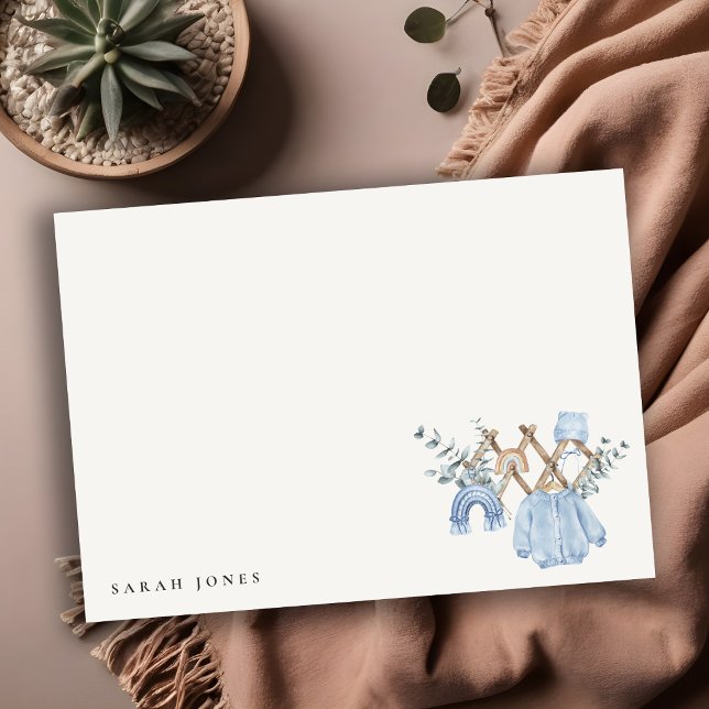 Cute Chic Boy Baby Clothes Essential Baby Shower Card (Creator Uploaded)