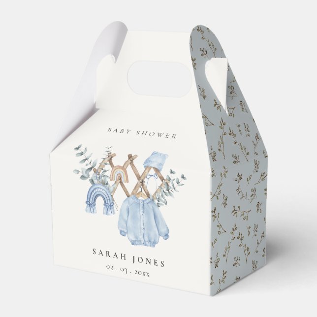 Cute Chic Boy Baby Clothes Essential Baby Shower Favour Box (Front Side)