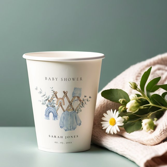 Cute Chic Boy Baby Clothes Essential Baby Shower Paper Cups (Creator Uploaded)
