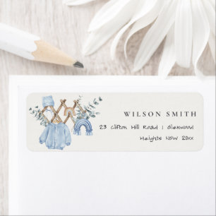 Cute Chic Boy Baby Clothes Essential Baby Shower Return Address Label