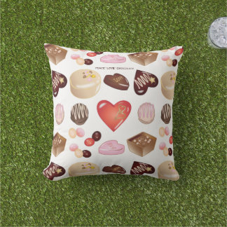 Cute Chic Chocolate Candy Heart Pattern Cushion