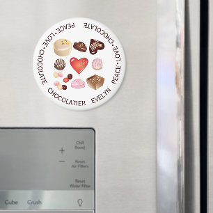 Cute Chic Colourful Peace Love Chocolate Heart Magnet
