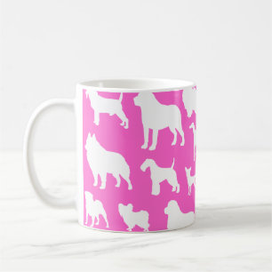 Cute & Chic Dog Silhouette Design on Pink Coffee Mug