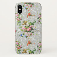 Cute Chic Girly Floral-Grey Background