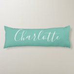 Cute Chic Minimalist Calligraphy Name Mint Teal  Body Cushion<br><div class="desc">Cute Chic Minimalist Calligraphy Name Mint Teal Body Pillow</div>