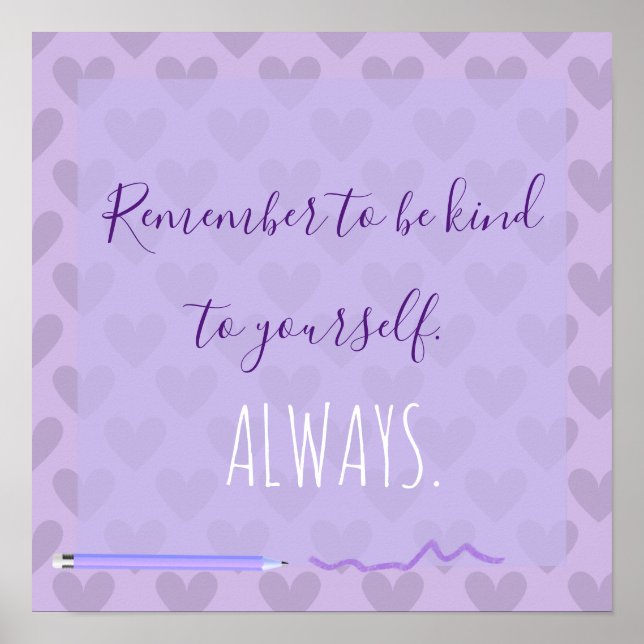 Cute Chic Pastel Lavender Motivational Poster (Front)