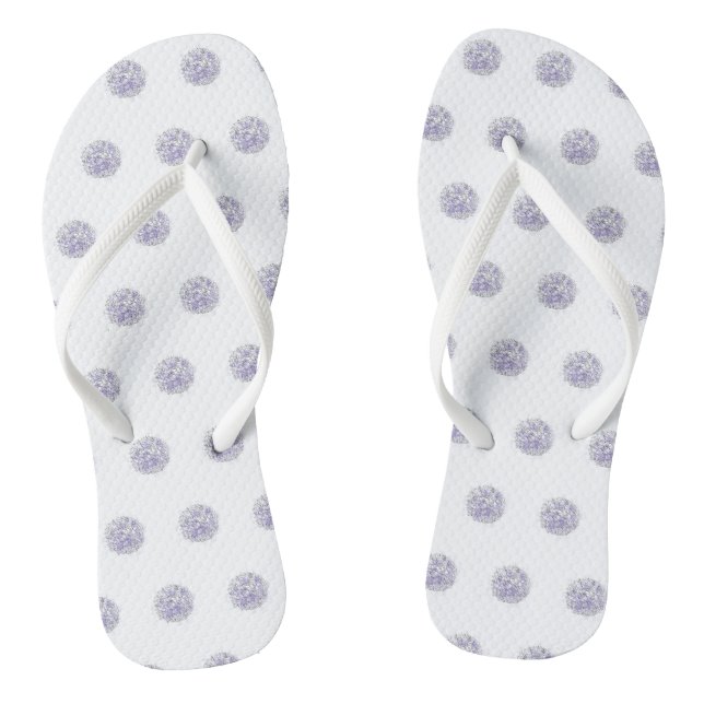Cute Chic Pattern Flower Lavender Colour Thongs (Footbed)