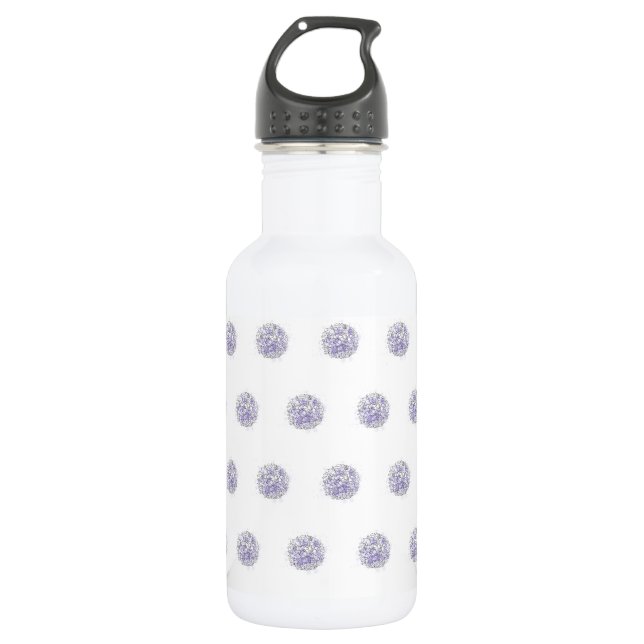 Cute Chic Pattern Flower Lavender Polka Dot 532 Ml Water Bottle (Front)