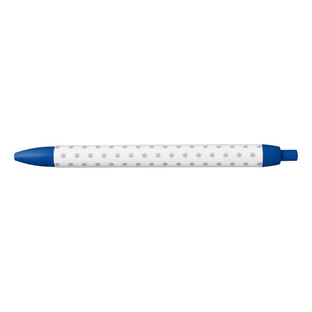 Cute Chic Pattern Flower Lavender Polka Dot Blue Ink Pen (Front)
