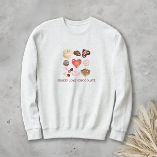 Cute Chic Peace Love Chocolate Heart Sweatshirt