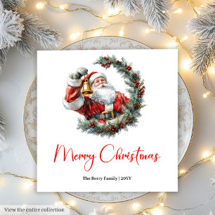 Cute Chic Santa Claus Kids Festive Merry Christmas Napkin