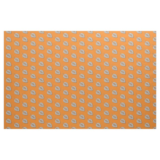 Cute Chic Silver Grey Leaf Pattern Fabric (Yard)