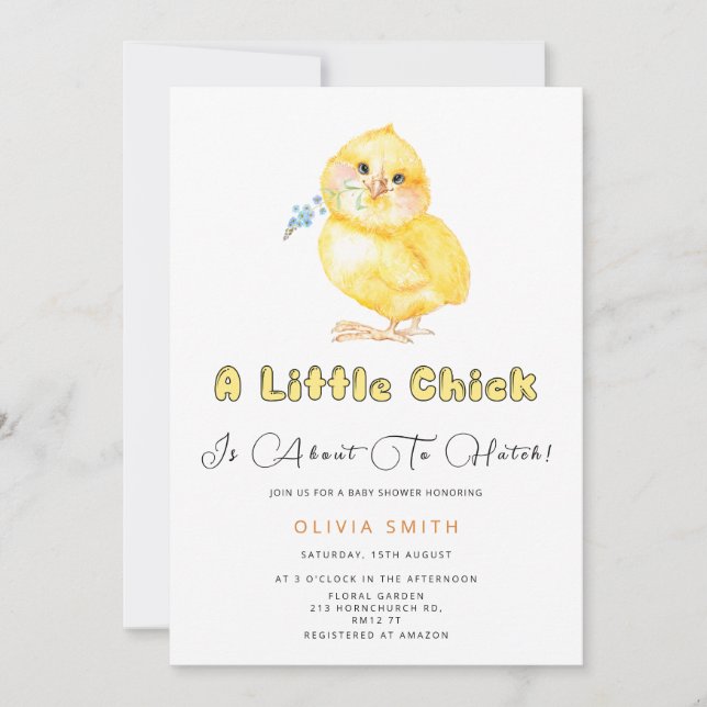 Cute Chick About to Hatch Baby Shower Invitation (Front)