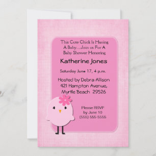 Cute Chick Baby Shower Invitation