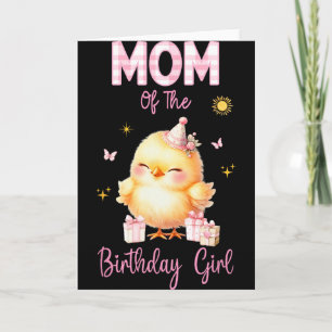 Cute Chick Birthday Girl Farm First Party Matching Card