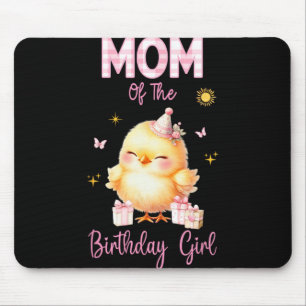 Cute Chick Birthday Girl Farm First Party Matching Mouse Pad