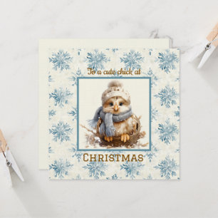 Cute Chick Christmas Card