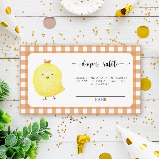 Cute chick - diaper raffle ticket enclosure card (Creator Uploaded)