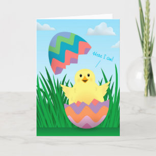Cute Chick Easter Egg Hatch Holiday Card