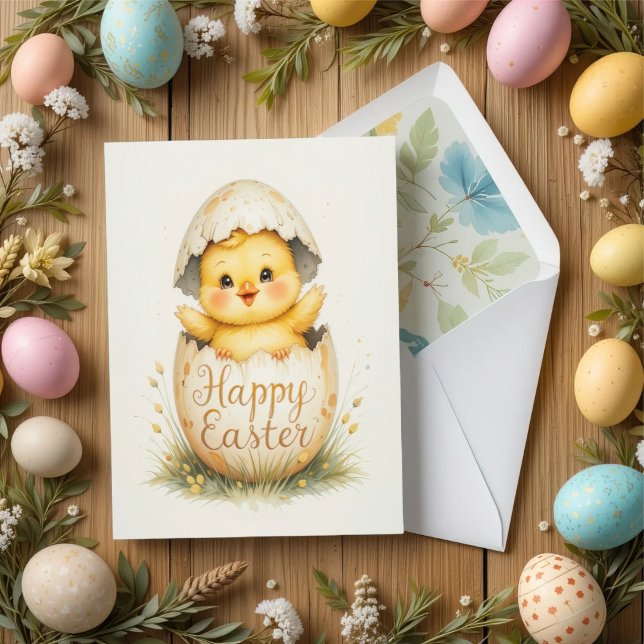 Cute Chick Happy Easter Greeting  Card (Creator Uploaded)