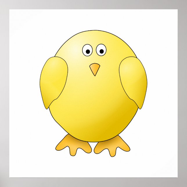 Cute Chick. Little Yellow Bird. Poster (Front)