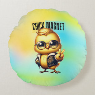 Cute Chick Magnet Funny Easter-54546 Round Cushion