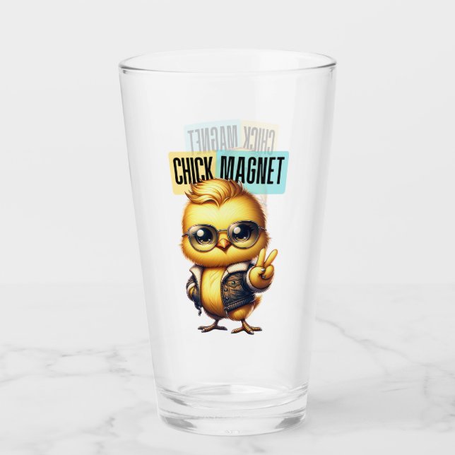 Cute Chick Magnet Funny Easter Glass (Front)