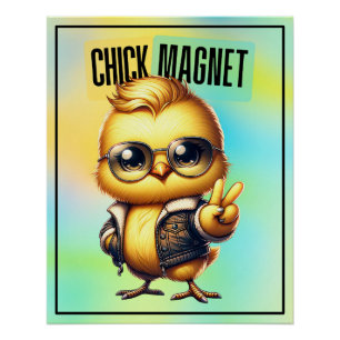 Cute Chick Magnet Funny Easter Poster
