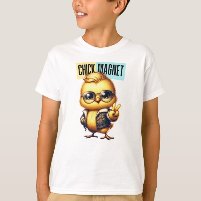 Cute Chick Magnet Funny Easter T-Shirt (Front)